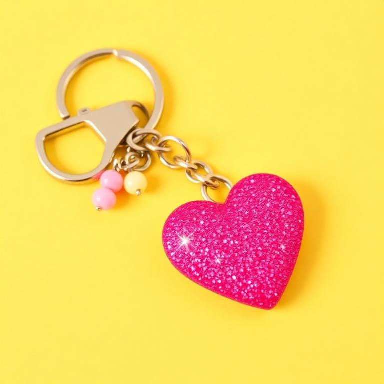 Sparkle Heart Key Chain